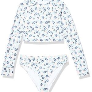 Roxy Girls' Dreamer Crop Top Long Sleeve Swim Set - 8